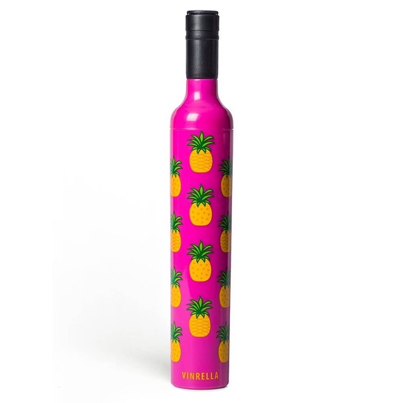 Great Gift! Vinrella Umbrella In a Bottle Pink Pineapple Beachy Design - Picture 3 of 10